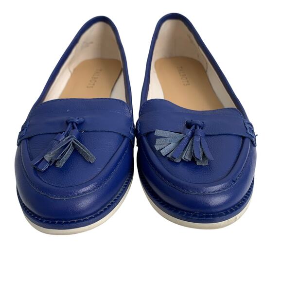 Talbots Loafers Size 9.5 Genuine Leather Tassel Blue Preppy Professional - Picture 3 of 8